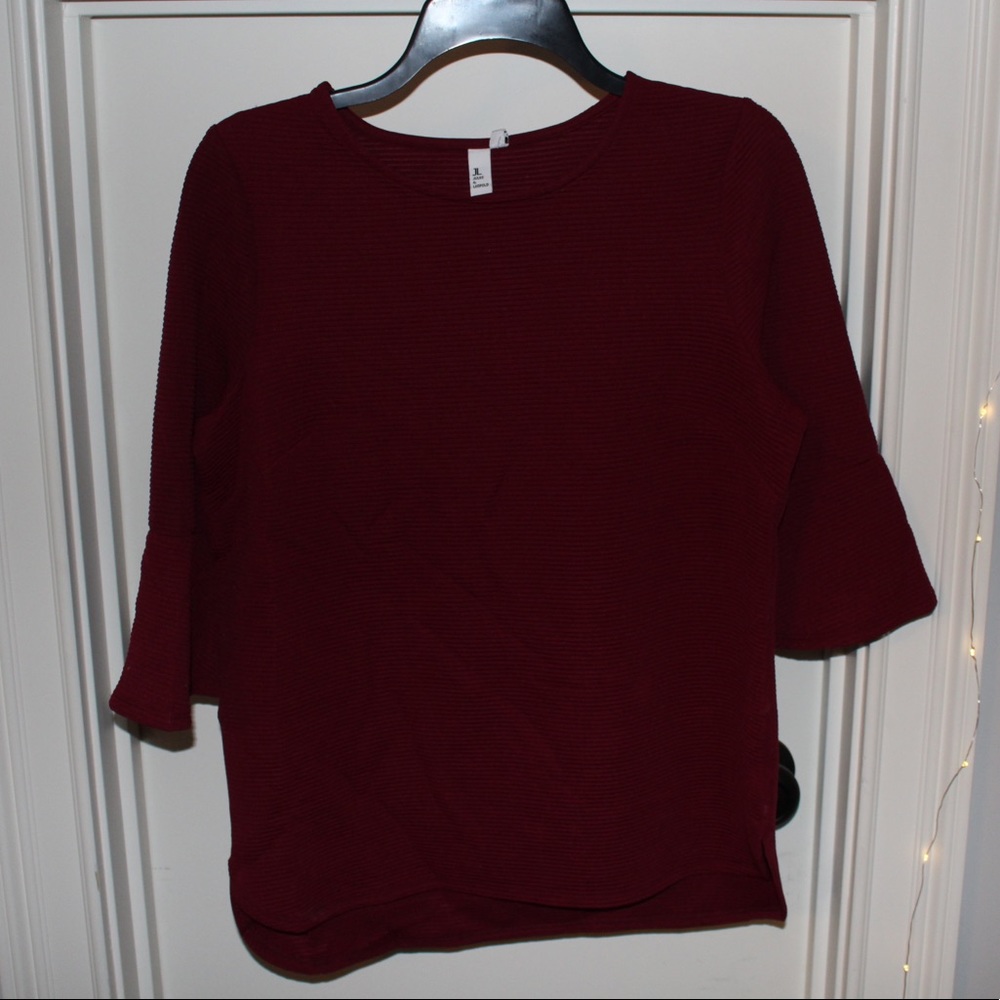 jules & leopold red 3/4 sleeve red shirt